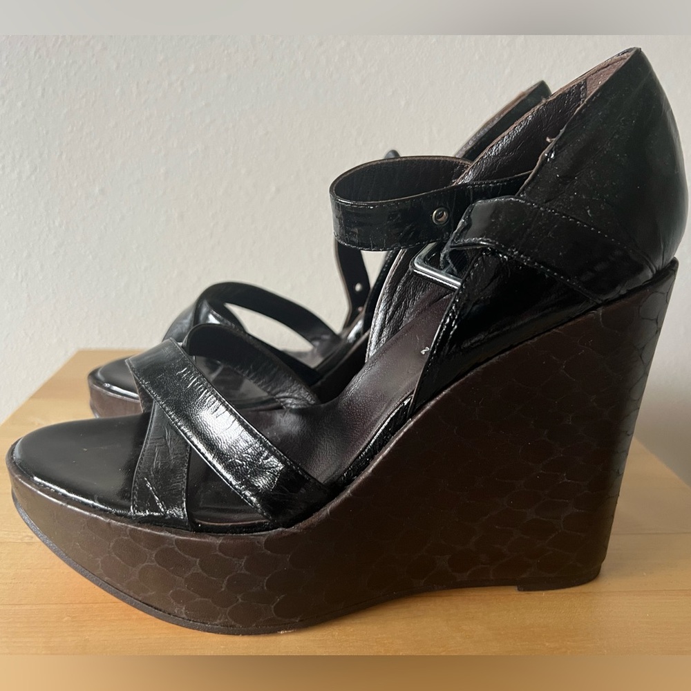 Vintage Colin Robertson Leather Wedge Sandals - Picture 5 of 12